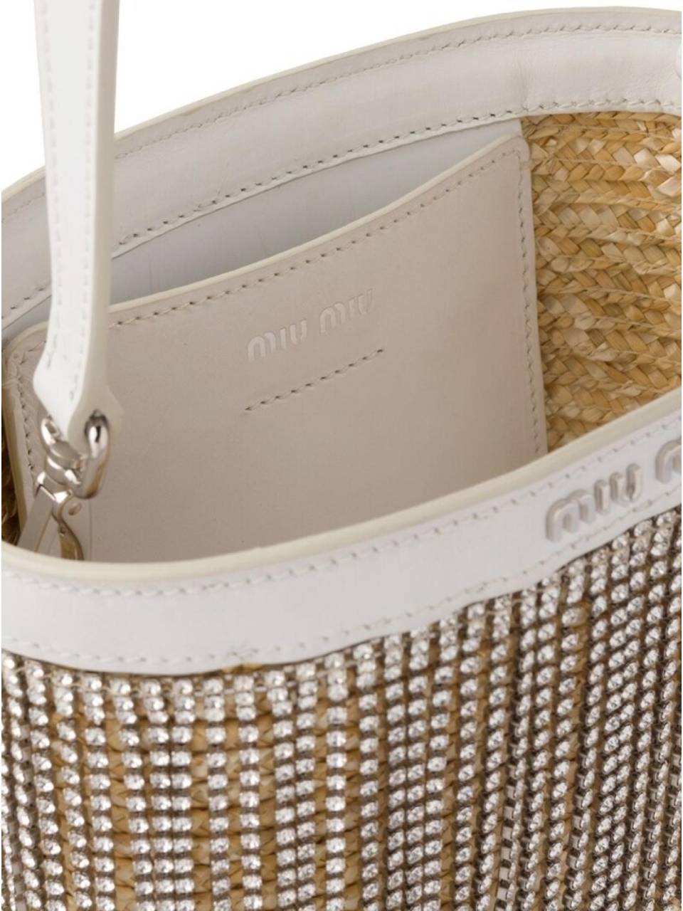 Сумка-ведро из соломы Miu miu